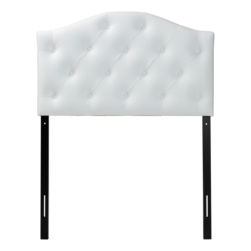 Myra Faux Leather Upholstered Twin Headboard in White