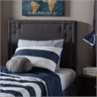 Geneva Upholstered Twin Headboard in Dark Gray