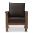 Charlotte Faux Leather Lounge Chair in Dark Brown