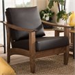 Pierce Faux Leather Lounge Chair in Dark Brown