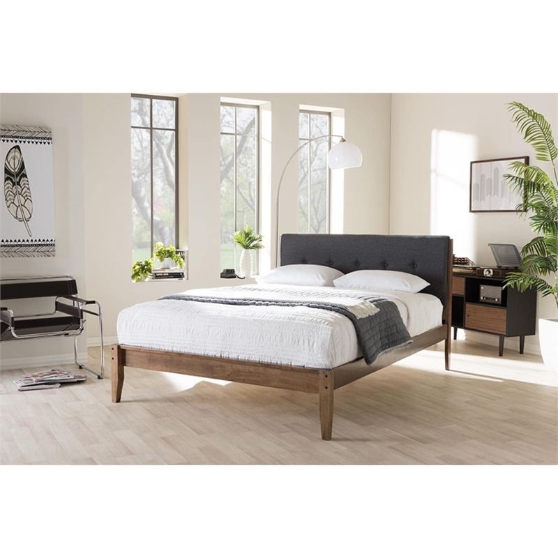 Leyton King Platform Bed in Gray
