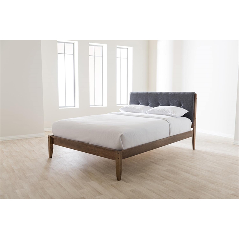 Leyton King Platform Bed in Gray