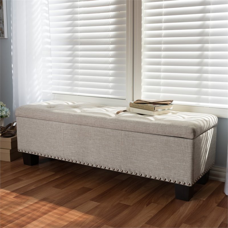 Hannah Storage Bench in Beige