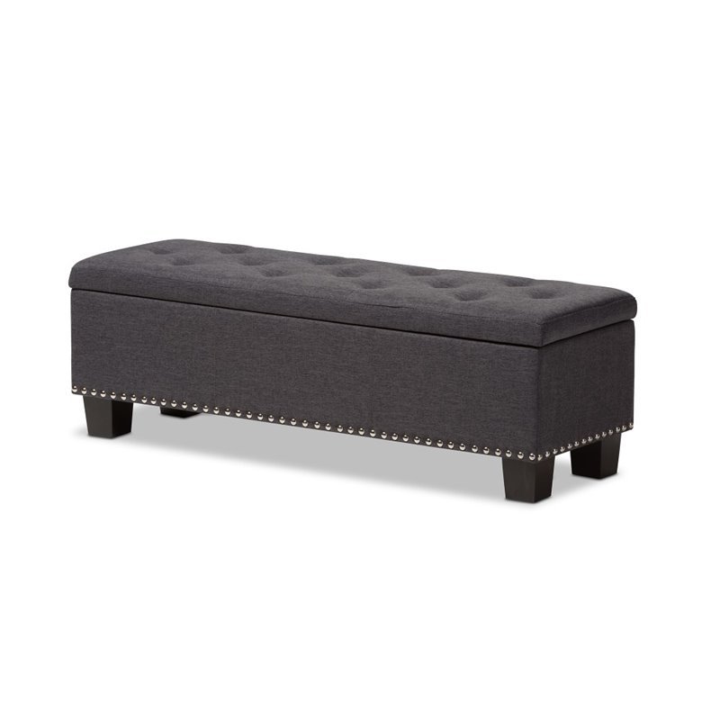 Hannah Storage Bench in Dark Gray