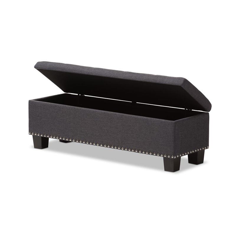 Hannah Storage Bench in Dark Gray