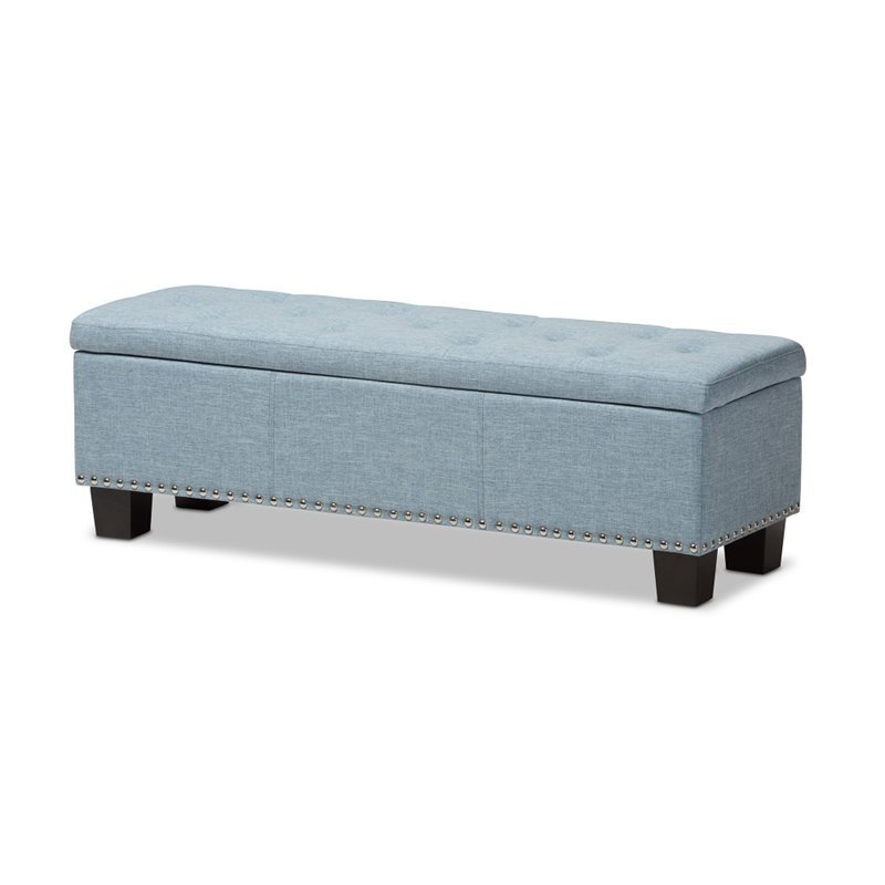 Hannah Storage Bench in Light Blue