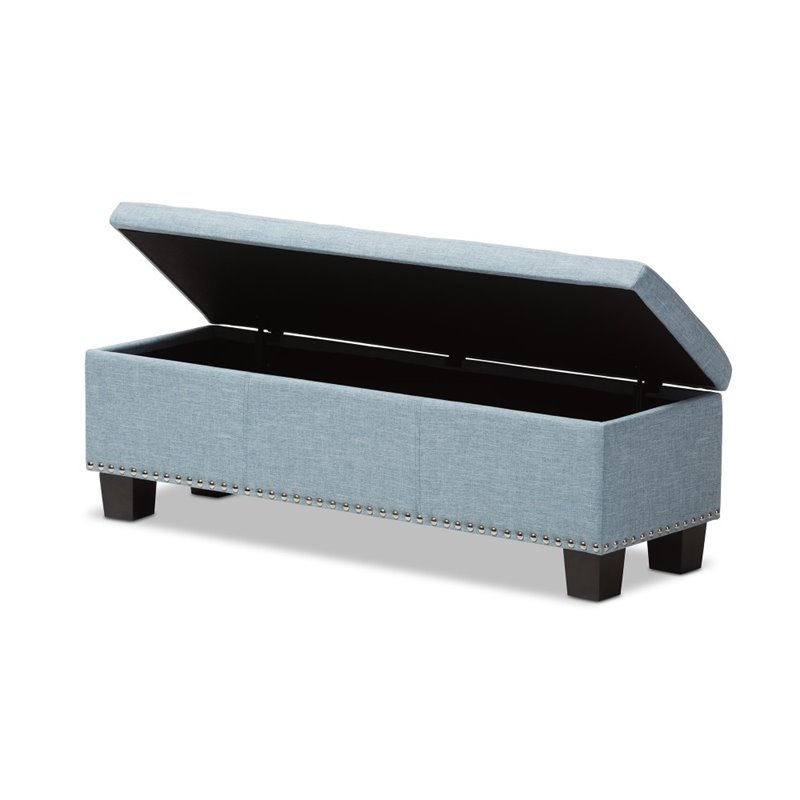 Hannah Storage Bench in Light Blue