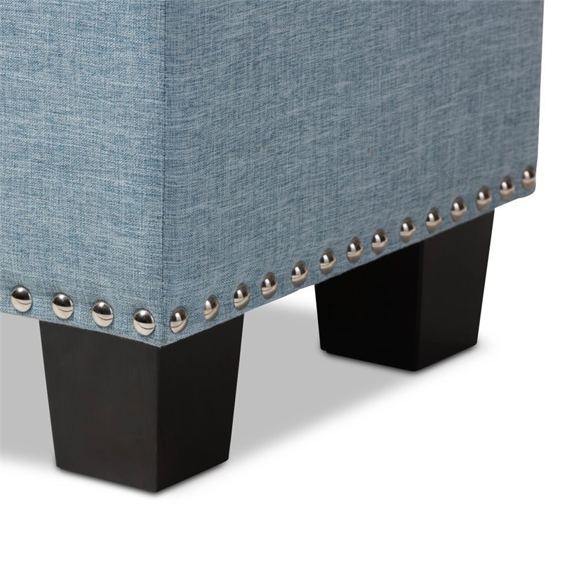 Hannah Storage Bench in Light Blue