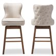 Gradisca Swivel Barstool in Light Beige (Set of 2)