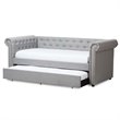 Baxton Studio Mabelle Fabric Daybed with Trundle in Gray