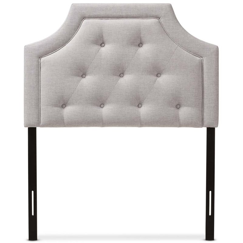 Baxton Studio Mars Fabric Tufted Twin Headboard in Grayish Beige