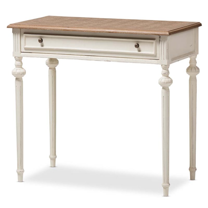Baxton Studio Marquetterie Provincial Writing Desk in White