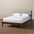 Baxton Studio Leyton Queen Platform Bed in Light Gray and Walnut Brown
