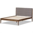 Baxton Studio Clifford Queen Platform Bed in Light Gray and Brown