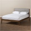 Baxton Studio Clifford Queen Platform Bed in Light Gray and Brown