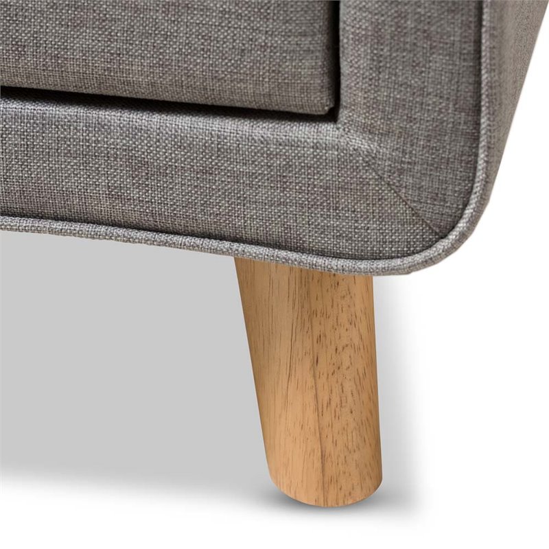 Baxton Studio Jonesy 2 Drawer Fabric Upholstered Nightstand in Gray