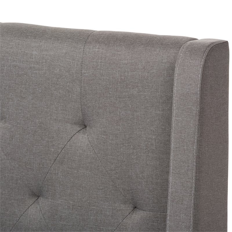 Baxton Studio Adelaide Tufted King Platform Bed in Light Gray