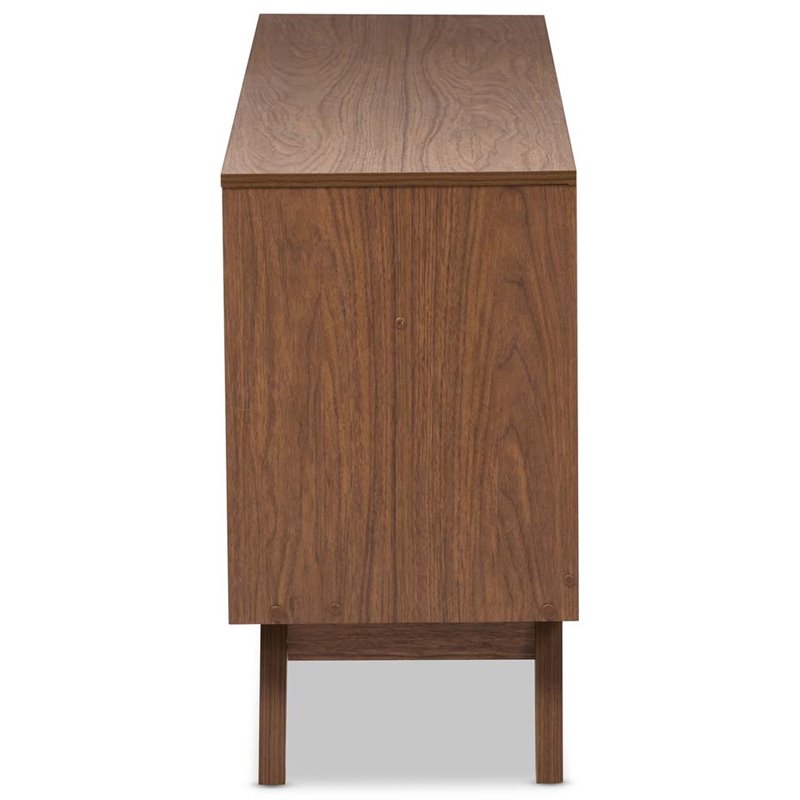 Baxton Studio Hildon 6 Drawer Double Dresser in White and Walnut Brown