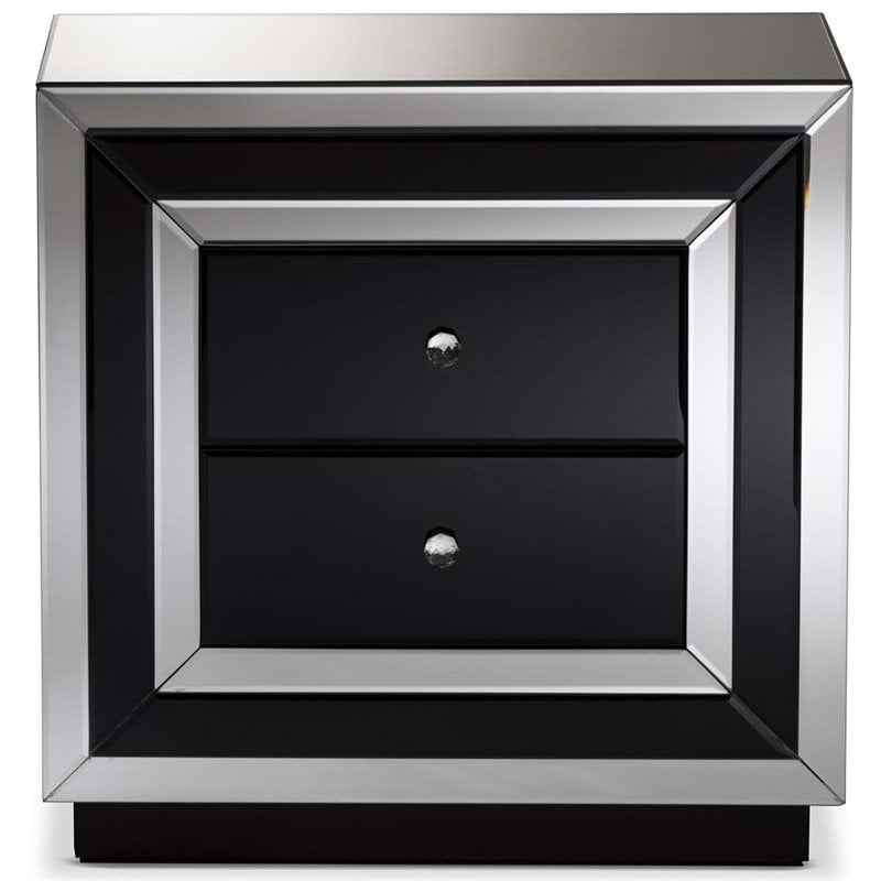 Baxton Studio Cecilia Regency Glamour Style Mirrored 2-Drawer End Table
