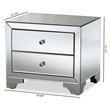 Baxton Studio Farrah Hollywood Regency Glamour Style Mirrored 2-Drawer End Table