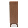 Baxton Studio Calypso 5 Drawer Chest in White and Walnut
