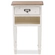 Baxton Studio Dauphine 1 Drawer Wood Nightstand in Weathered Oak White