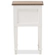 Baxton Studio Dauphine 1 Drawer Wood Nightstand in Weathered Oak White
