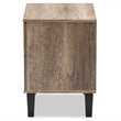 Baxton Studio Swanson Wood 2 Drawer Nightstand in Distressed Oak