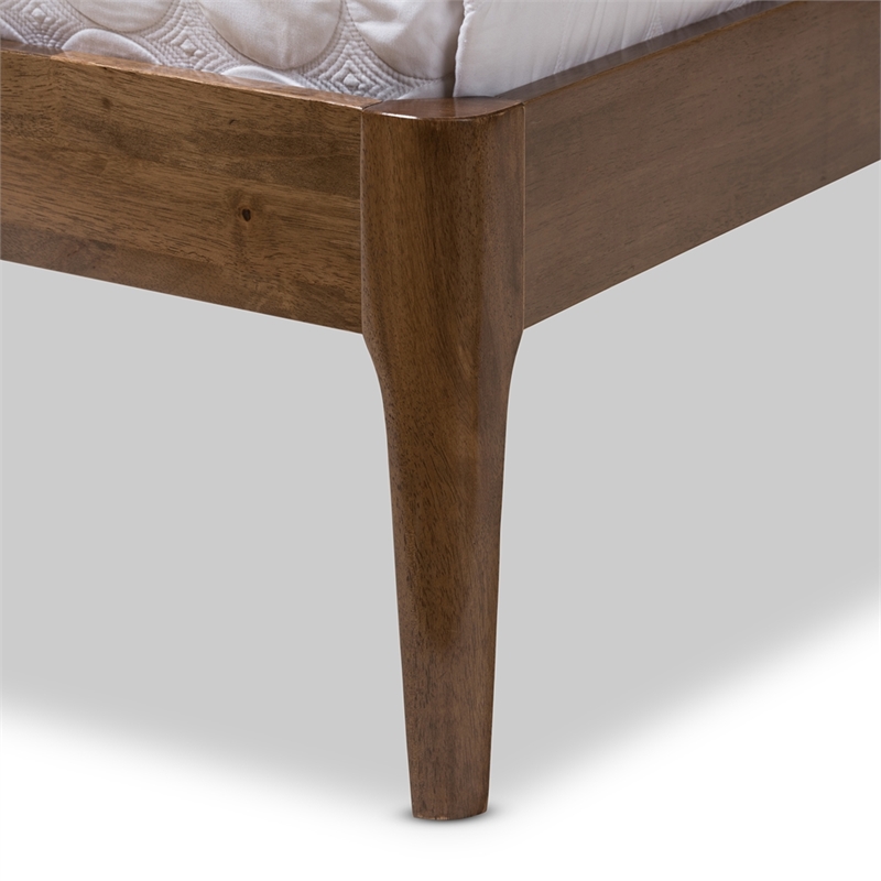 Baxton Studio Jupiter Tufted Fabric Upholstered King Platform Bed in Gray/Walnut