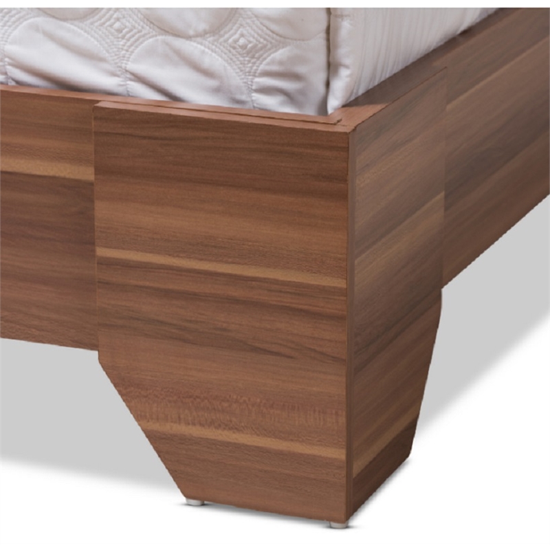 Baxton Studio Vanda Engineered Wood Queen Platform Bed in Black and Walnut