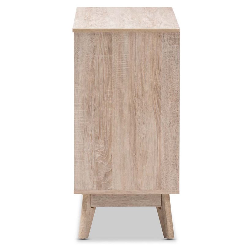 Baxton Studio Fella 6 Drawer Wood Double Dresser in Light Brown