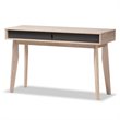 Baxton Studio Fella 2 Drawer Wood Study Desk in Light Brown and Gray