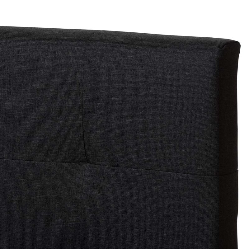 Baxton Studio Brookfield Upholstered Twin Panel Bed in Charcoal Gray