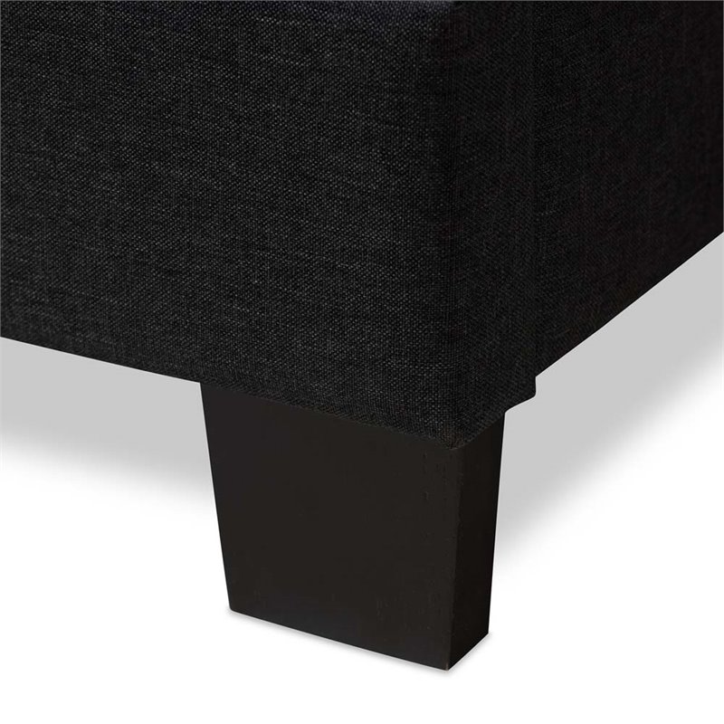 Baxton Studio Brookfield Upholstered Twin Panel Bed in Charcoal Gray
