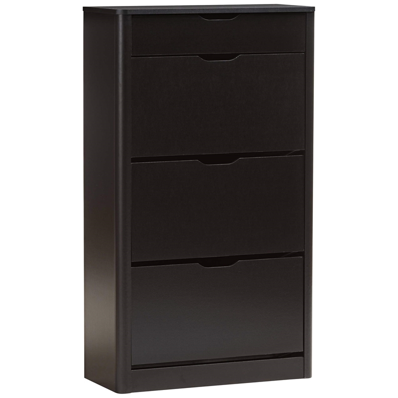 Baxton Studio Cayla 4 Drawer Shoe Cabinet in Black