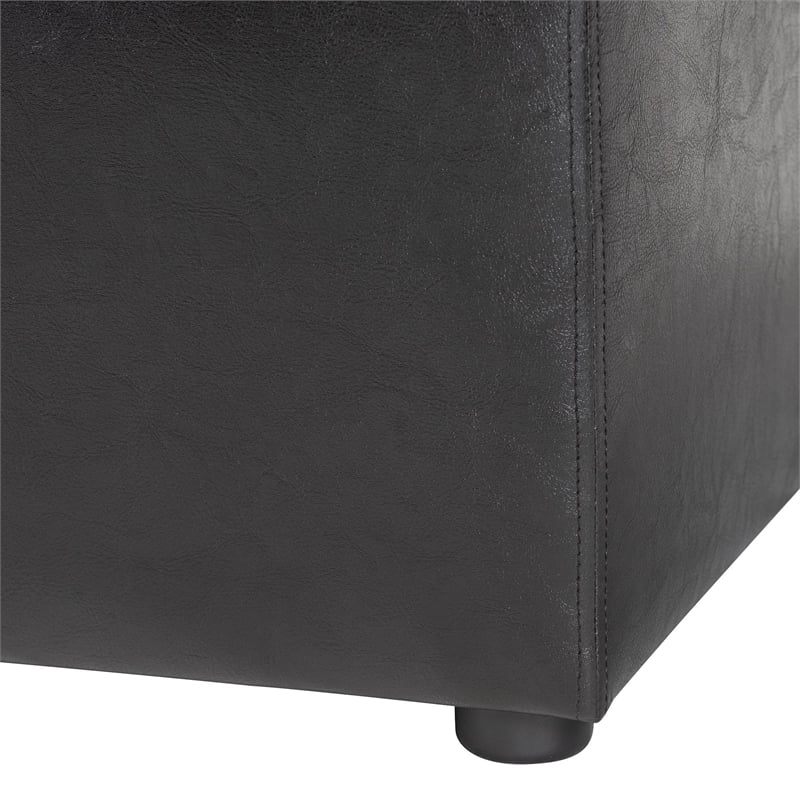 Baxton Studio Dennehy Faux Leather Multipurpose Storage Ottoman Bench