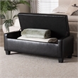 Baxton Studio Manchester Leather Tufted Storage Ottoman Bench in Black
