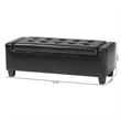 Baxton Studio Manchester Leather Tufted Storage Ottoman Bench in Black