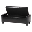 Baxton Studio Manchester Leather Tufted Storage Ottoman Bench in Black