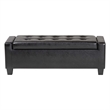Baxton Studio Manchester Leather Tufted Storage Ottoman Bench in Black