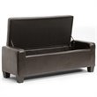 Baxton Studio Manchester Leather Tufted Storage Ottoman Bench in Brown