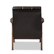 Baxton Studio Masterpieces Tufted Faux Leather Accent Chair in Brown