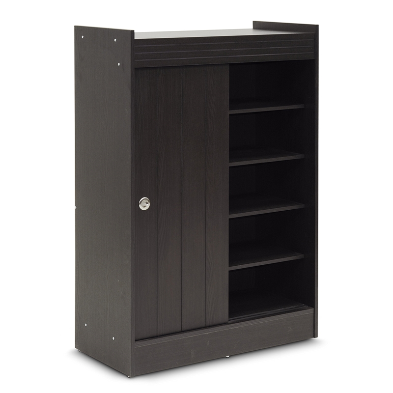 Baxton Studio Shoe Cabinet in Espresso
