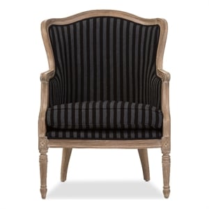 Baxton Studio Charlemagne Accent Chair in Black and Grey