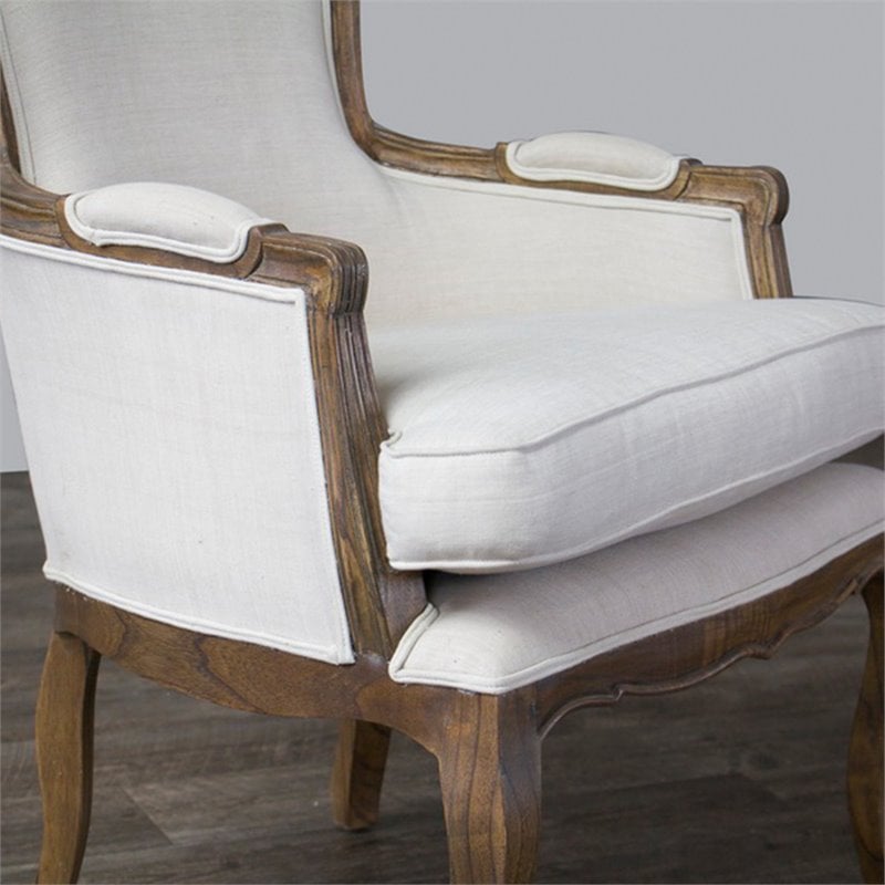 Baxton Studio Napoleon Accent Chair in Beige and Brown