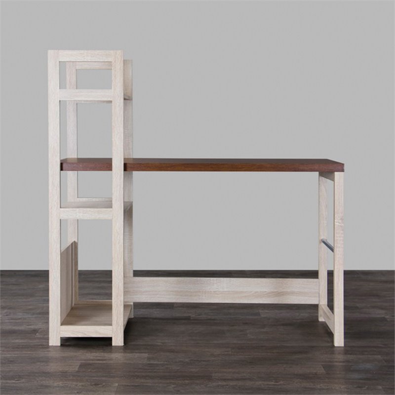 Baxton Studio Hypercube Writing Desk in Natural and Brown