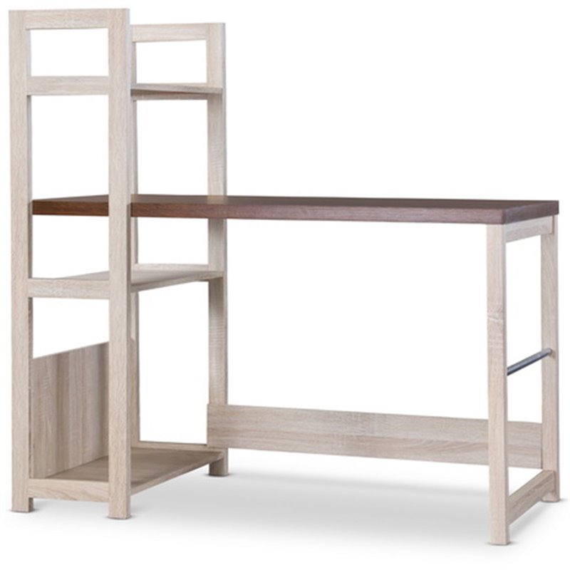 Baxton Studio Hypercube Writing Desk in Natural and Brown