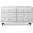 Baxton Studio Luminescence 6 Drawer Faux Leather Double Dresser