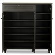 Baxton Studio Pocillo 3 Door Shoe Cabinet in Dark Brown