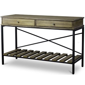 Baxton Studio Newcastle Console Table in Brown and Black